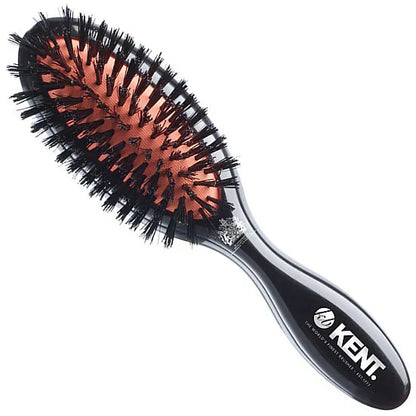 Classic Shine Small Pure Black Bristle Hairbrush by Kent - Hair Brushes