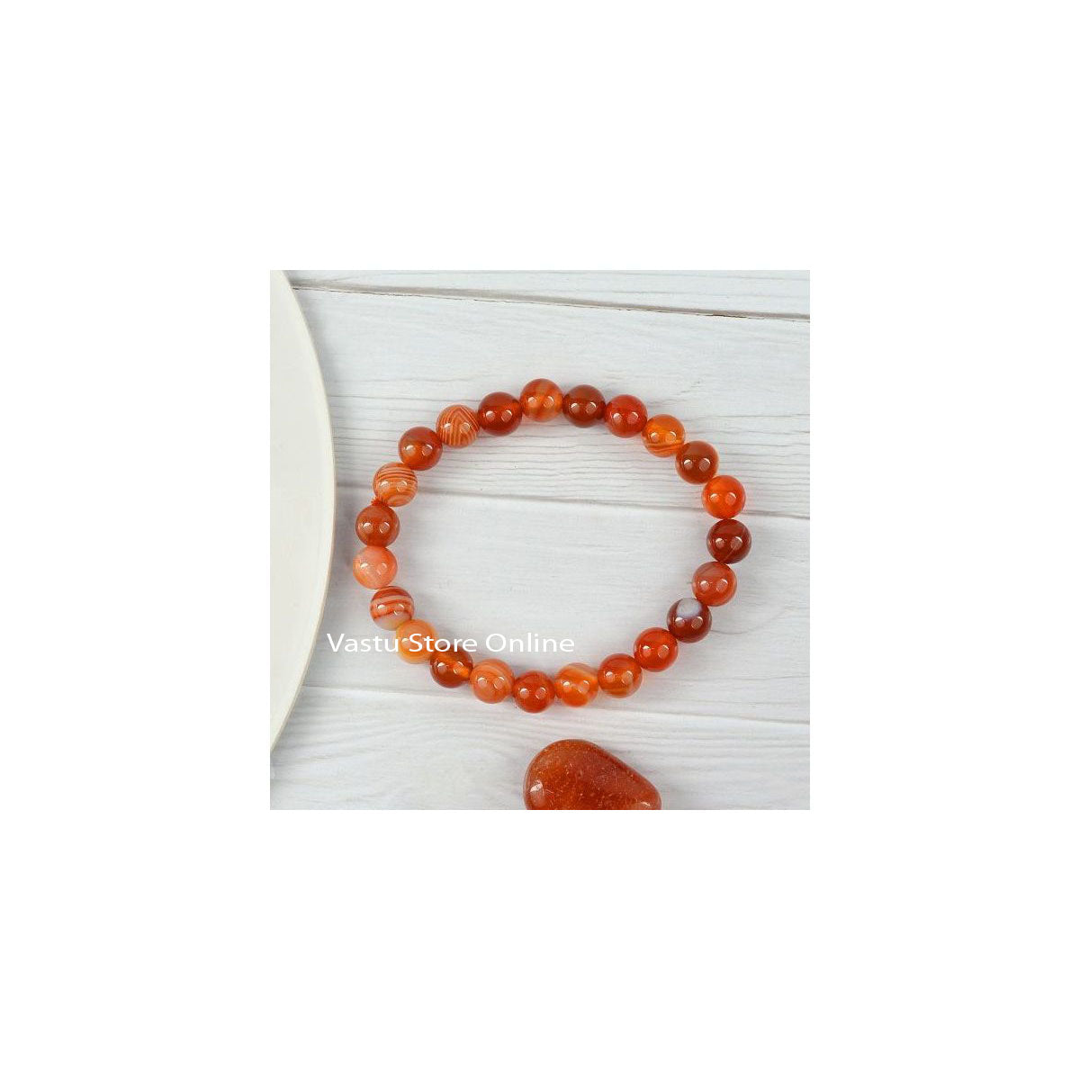 Carnelian Round Crystal Bracelet - Image 2