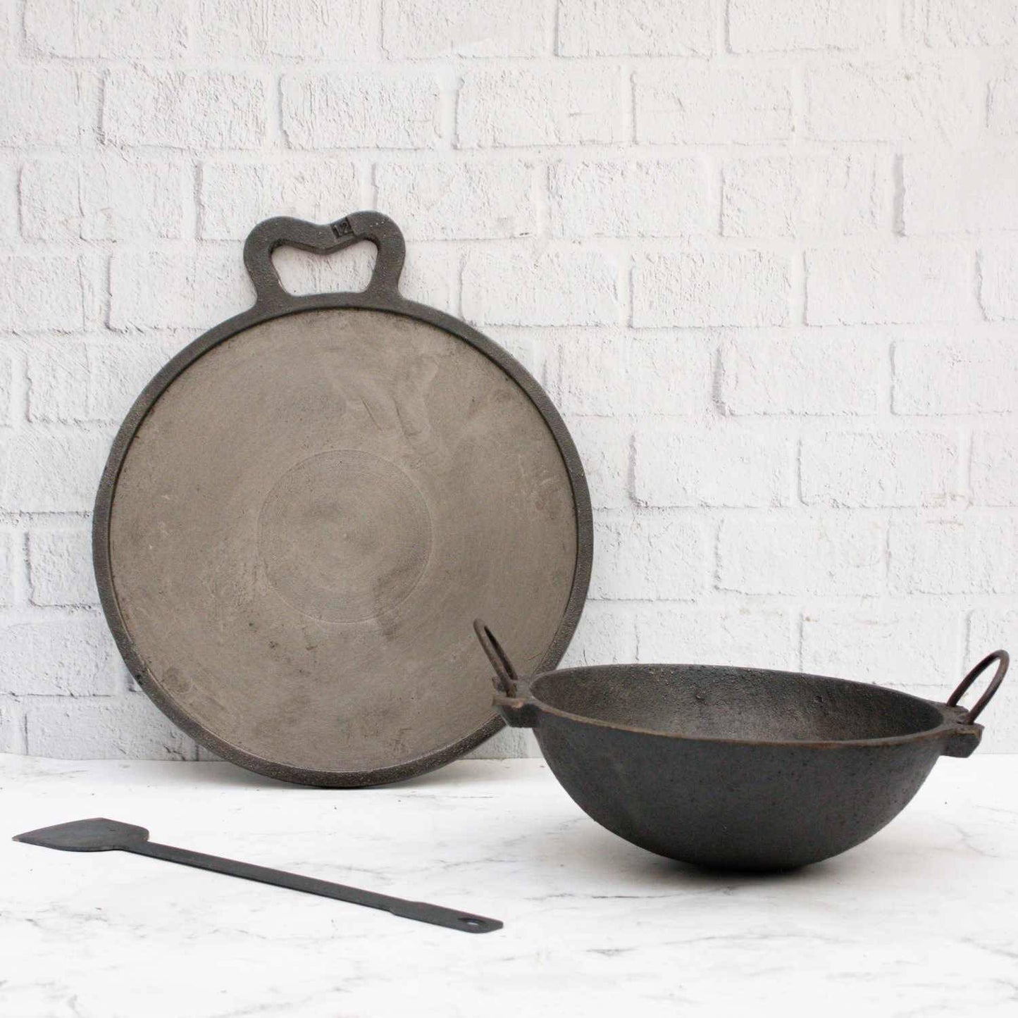 Cast Iron Combo: Kadai, Tawa , Dosa Ladle – Sama Homes