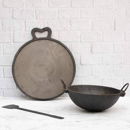 Cast Iron Combo: Kadai, Tawa , Dosa Ladle – Sama Homes