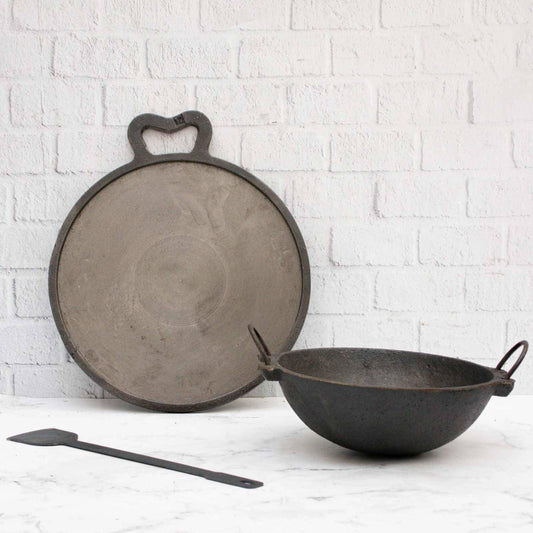 Cast Iron Combo: Kadai, Tawa , Dosa Ladle – Sama Homes