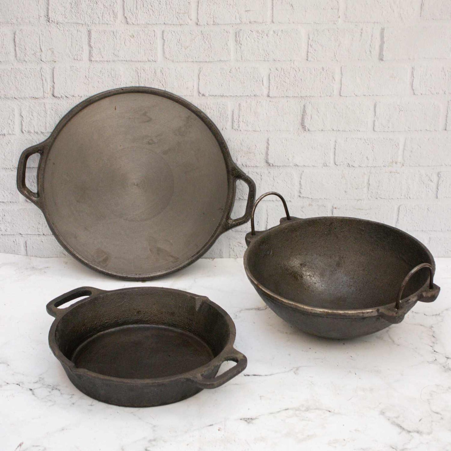 Cast Iron Combo : Kadai, Tawa, Skillet – Sama Homes