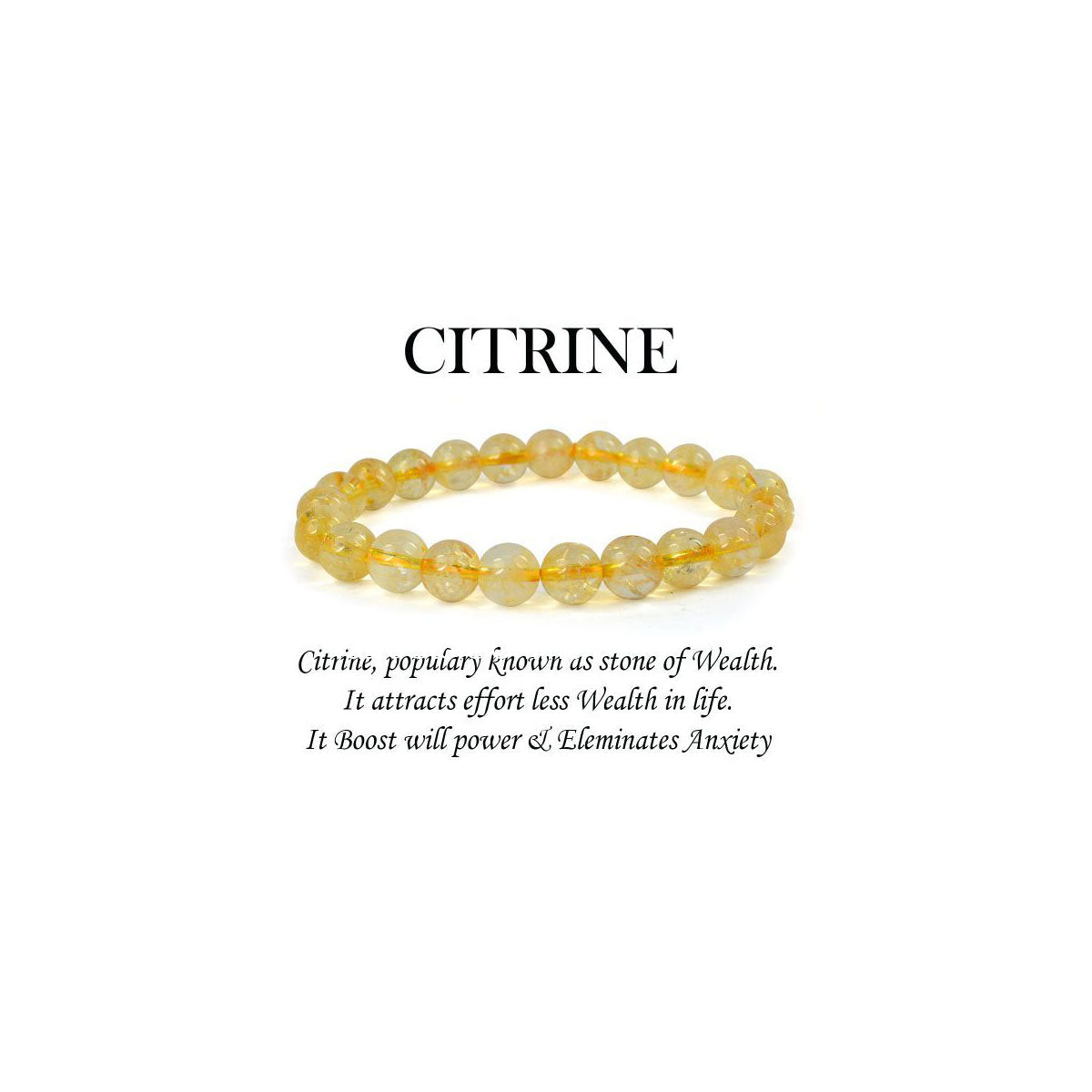 Citrine Round Crystal Bracelet - Image 2