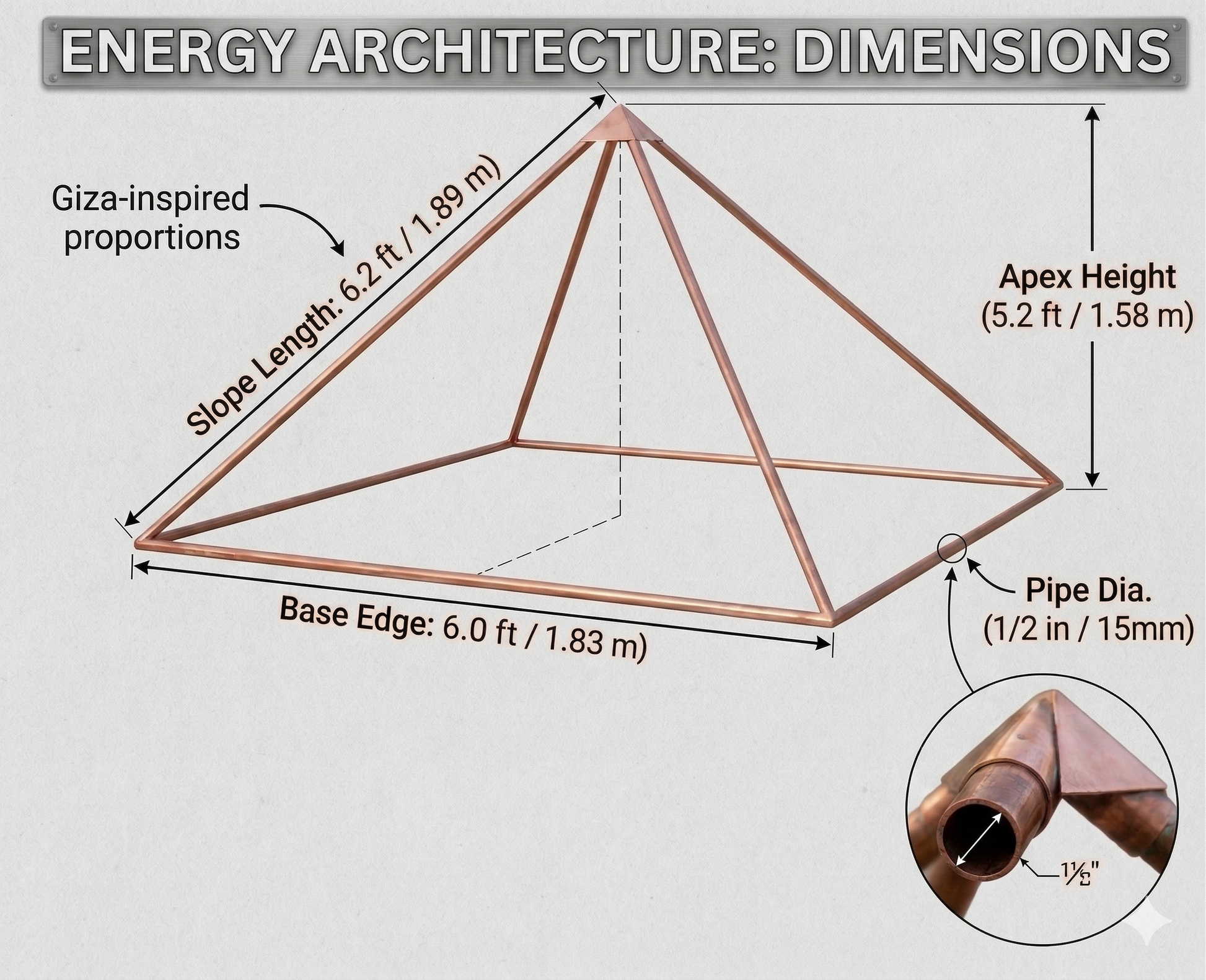 SAMA TAMRA Certified Pure Copper Meditation Pyramid | Precise Giza Geometry Energy Portal - Image 3