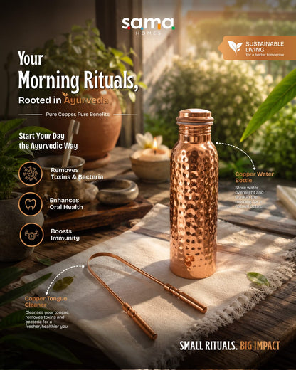 Copper Bottle & Tongue Scraper