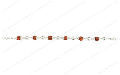 Original 5 Mukhi Rudraksha Bracelet with 6 Silver Moti for Kids with Certificate by SAMAHealing - Sustainable Living (View 2)