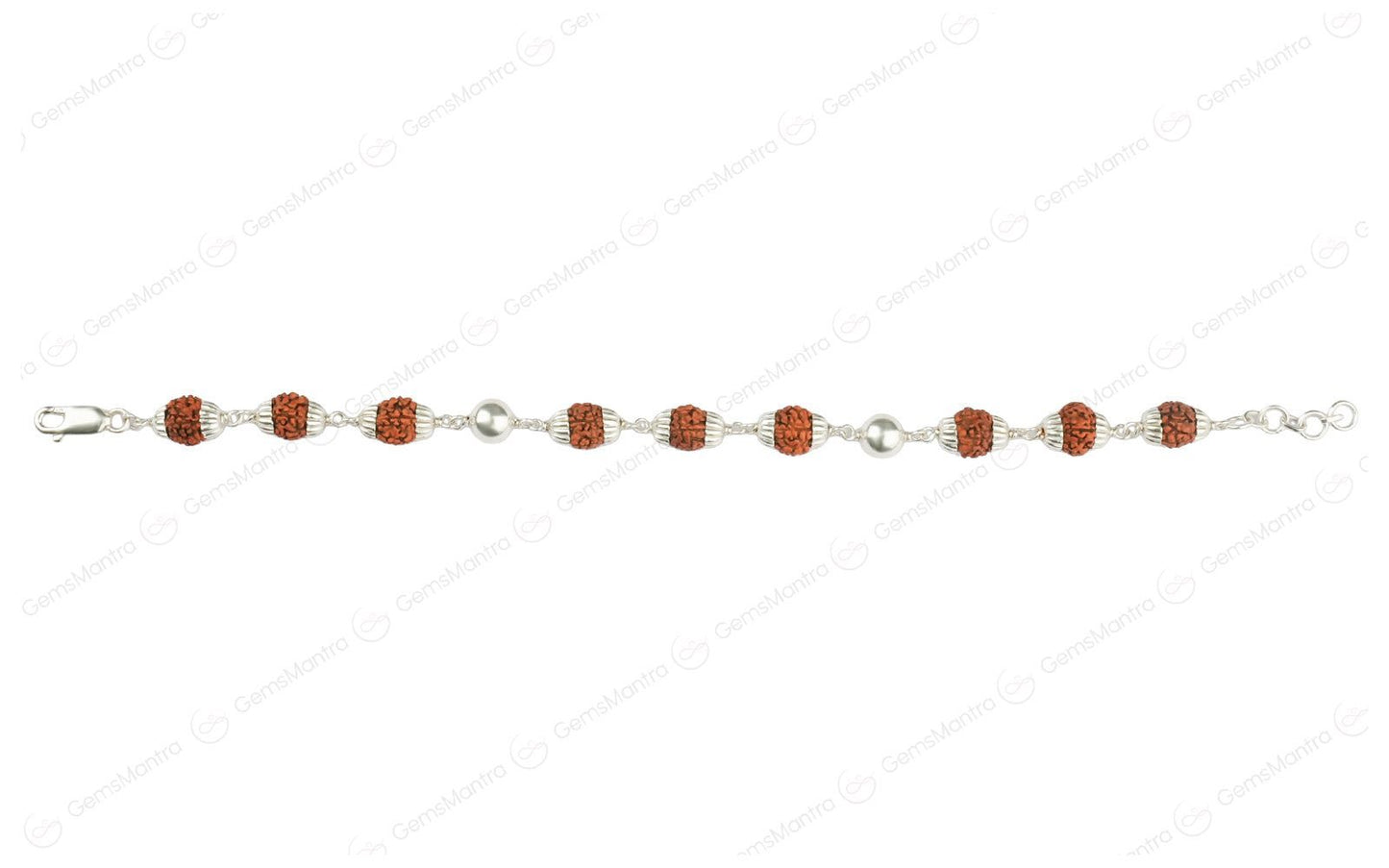 Original 5 Mukhi Rudraksha Bracelet with 2 Silver Moti for Kids with Certificate