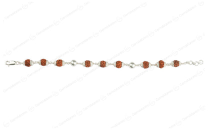 Original 5 Mukhi Rudraksha Bracelet with 2 Silver Moti for Kids with Certificate by SAMAHealing - Sustainable Living (View 2)