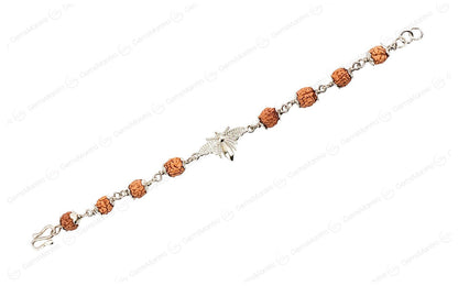Original 5 Mukhi Rudraksha Silver Studded Butterfly Bracelet for Kids with Certificate by SAMAHealing - Sustainable Living (View 2)