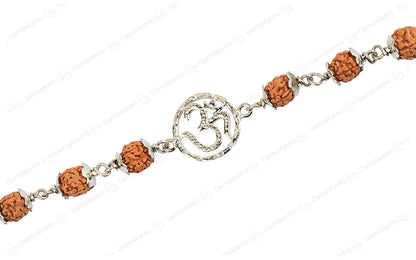 Original 5 Mukhi Rudraksha Silver Om Bracelet for Kids with Certificate by SAMAHealing - Sustainable Living (View 3)