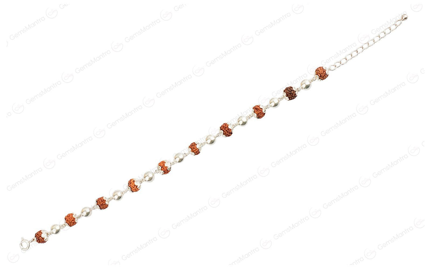 Original 5 Mukhi Rudraksha Silver Moti Bracelet with Certificate