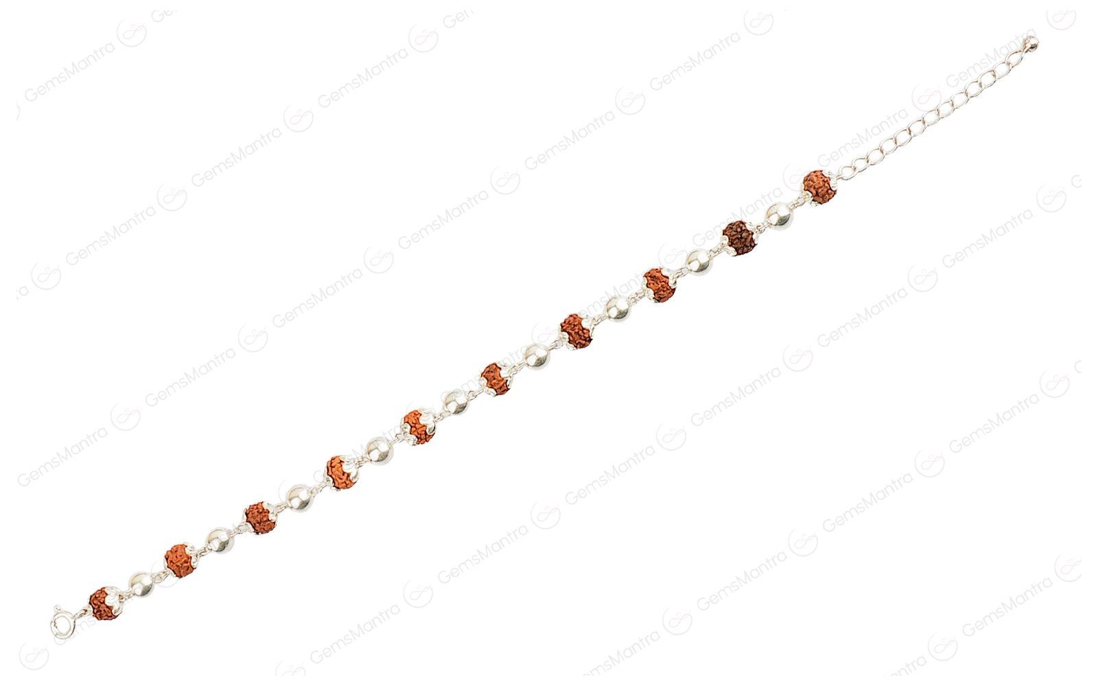Original 5 Mukhi Rudraksha Silver Moti Bracelet with Certificate - Image 2