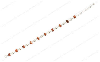 Original 5 Mukhi Rudraksha Silver Moti Bracelet with Certificate by SAMAHealing - Sustainable Living (View 2)