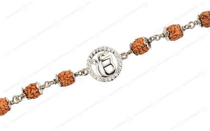 Original 5 Mukhi Rudraksha Silver Studded Onkar Bracelet for Kids - 4 Beads with Certificate by SAMAHealing - Sustainable Living (View 3)