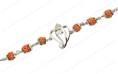 Original 5 Mukhi Rudraksha Silver Ganesh Bracelet for Kids - 4 Beads with Certificate by SAMAHealing - Sustainable Living (View 3)