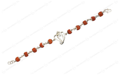 Original 5 Mukhi Rudraksha Silver Ganesh Bracelet for Kids - 5 Beads with Certificate by SAMAHealing - Sustainable Living (View 2)