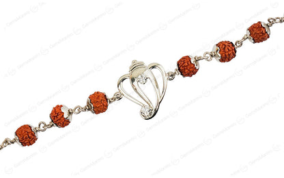 Original 5 Mukhi Rudraksha Silver Ganesh Bracelet for Kids - 5 Beads with Certificate by SAMAHealing - Sustainable Living (View 3)