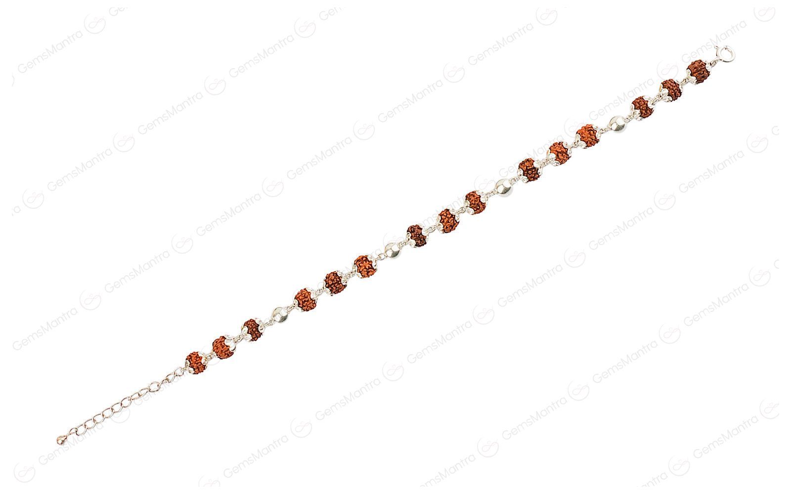 Original 5 Mukhi Rudraksha Silver Pearl Bracelet for Kids with Certificate - Image 2