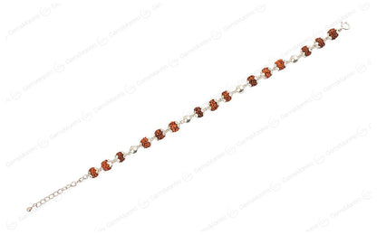 Original 5 Mukhi Rudraksha Silver Pearl Bracelet for Kids with Certificate by SAMAHealing - Sustainable Living (View 2)