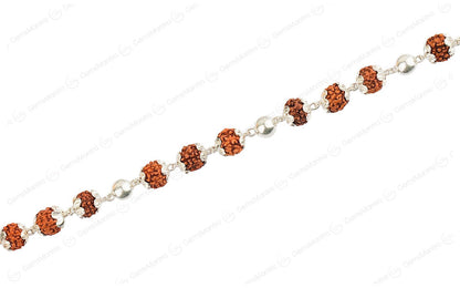 Original 5 Mukhi Rudraksha Silver Pearl Bracelet for Kids with Certificate by SAMAHealing - Sustainable Living (View 3)