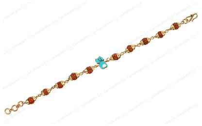Original 5 Mukhi Rudraksha Gold Kitty Bracelet for Kids with Certificate by SAMAHealing - Sustainable Living (View 2)