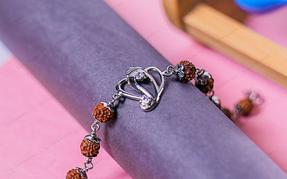 Original 5 Mukhi Rudraksha Silver Ganesh Bracelet for Kids - 4 Beads with Certificate by SAMAHealing - Sustainable Living (View 2)