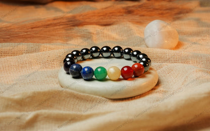 7 Chakra Hematite Bracelet by SAMAHealing - Sustainable Living (View 2)
