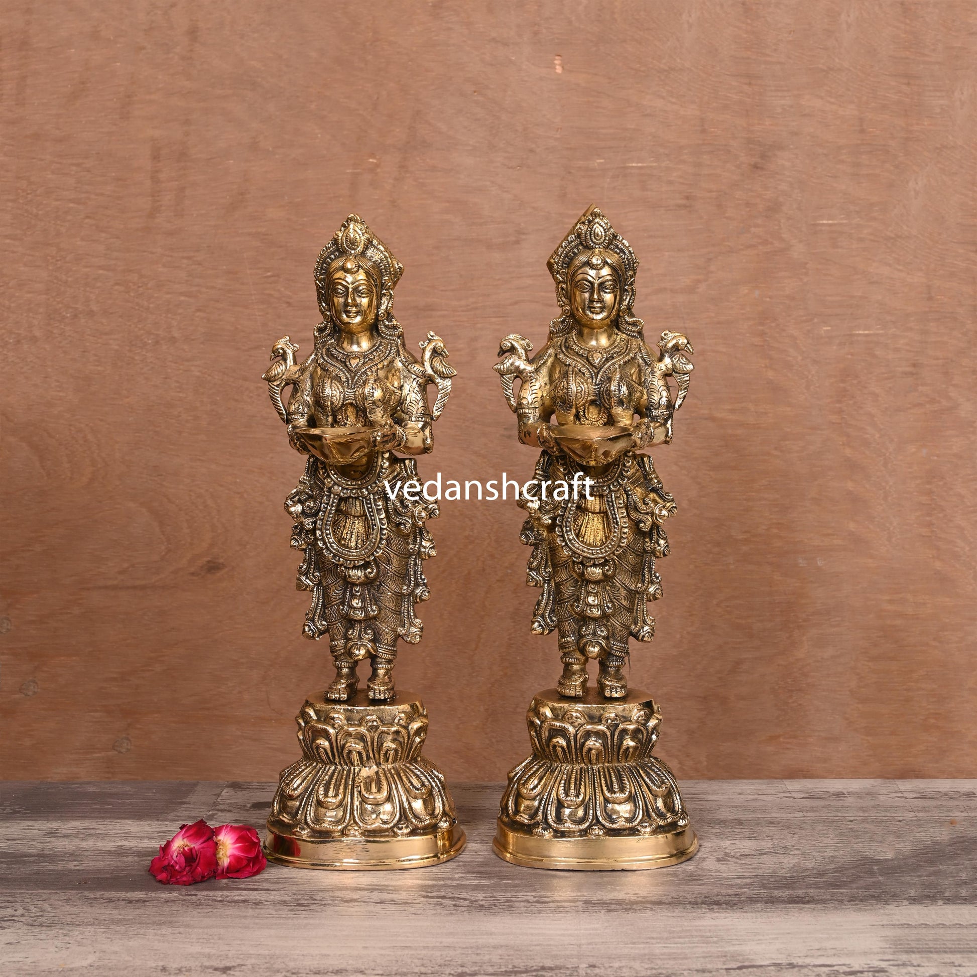 Brass Deep Lakshmi Pair (15 Inch) - Image 2