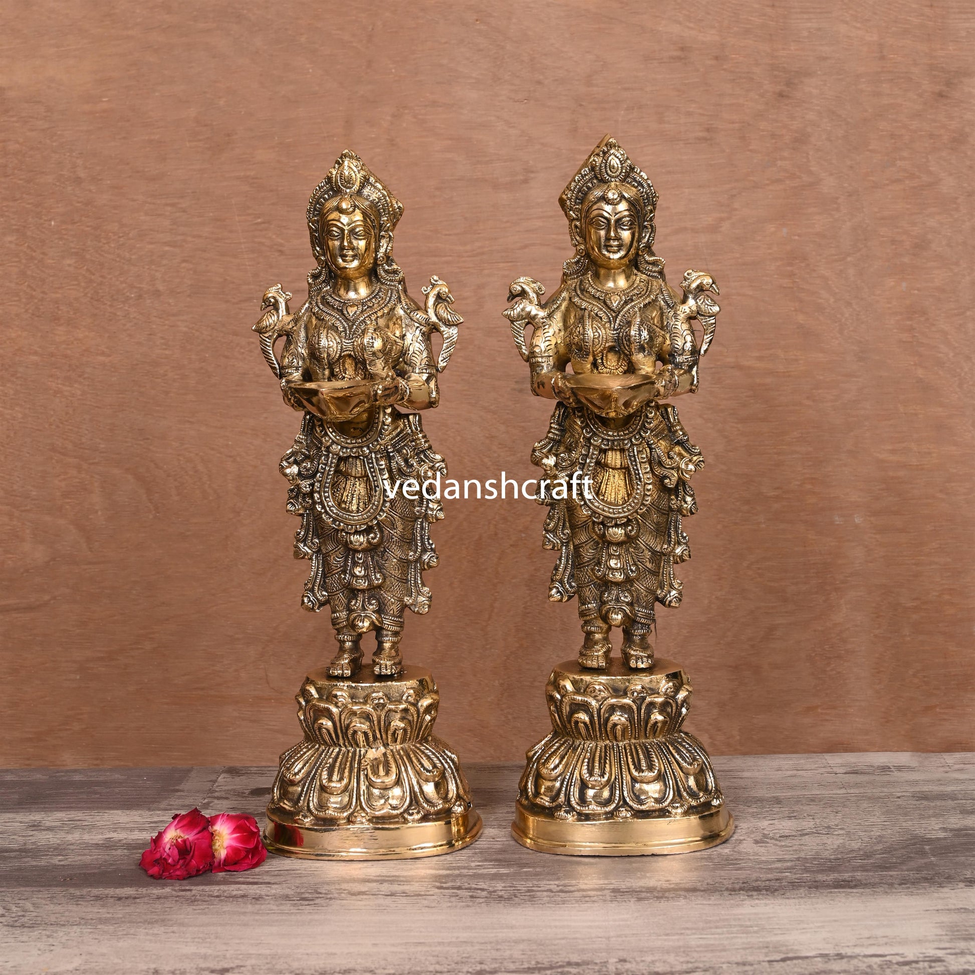 Brass Deep Lakshmi Pair (15 Inch) - Image 5
