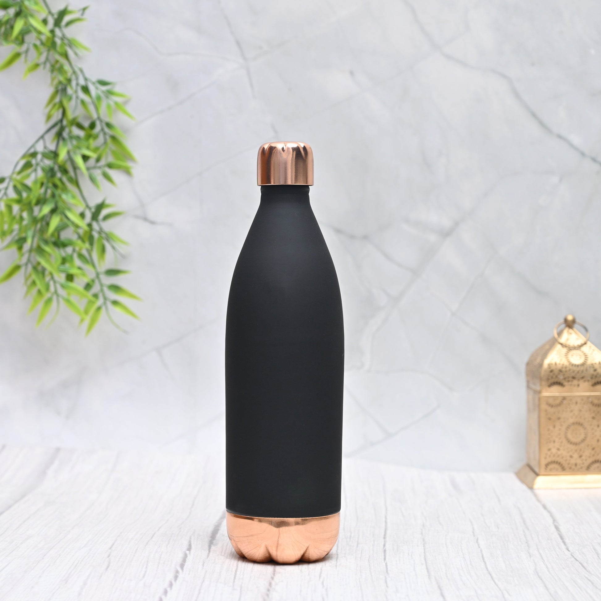Pure Copper Atlas Silk Bottle (Black) 1000 ML – Sama Homes - Eco-friendly - Sama Homes