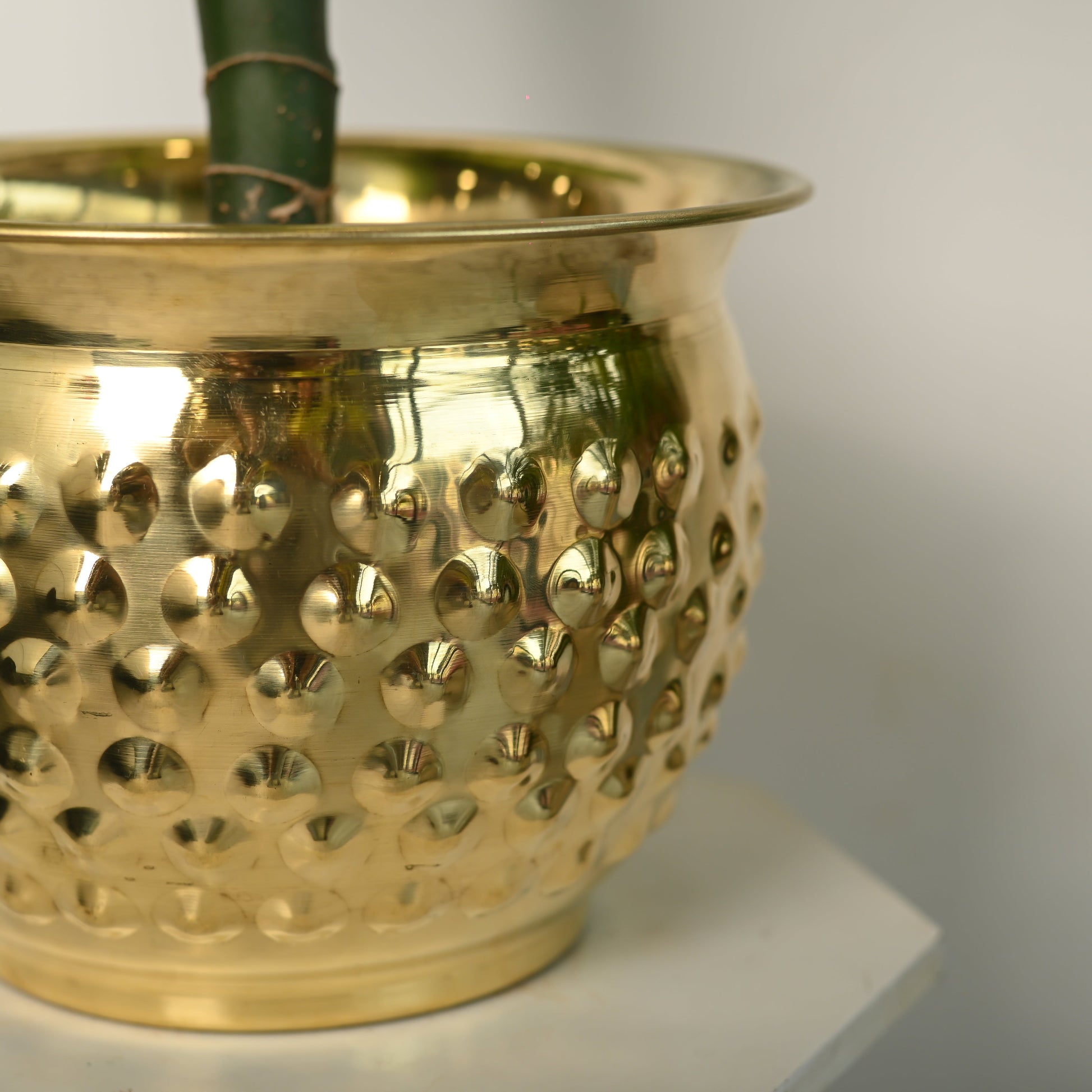 Brass Hammered Bucket Planter Pot – Handcrafted Indoor & Outdoor Plant Pot | Sama Homes – Image 4 - Image 4
