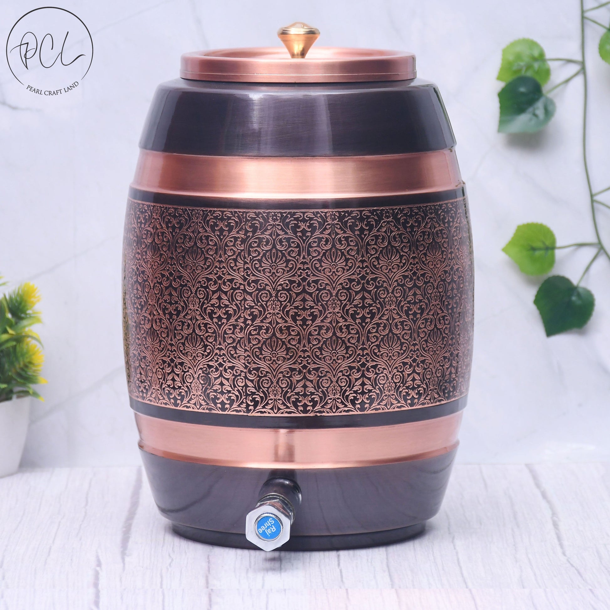Pure Copper Dispenser Antique Engraved - Eco-friendly - Sama Homes