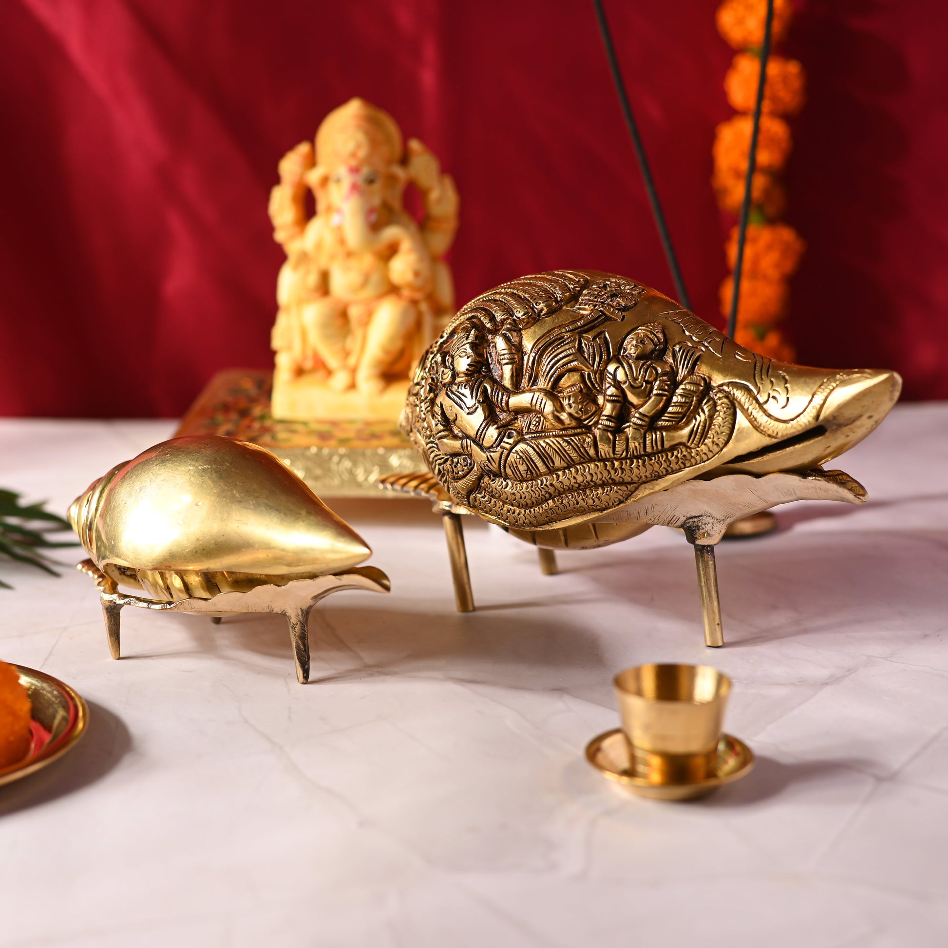 Brass Conch Stand Set - Image 3