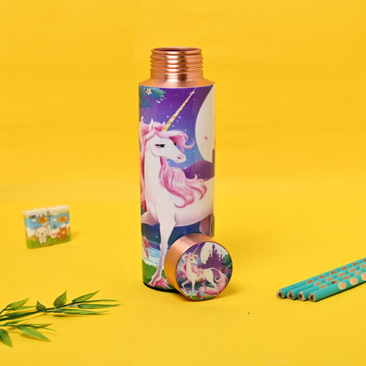 Sama Homes  Copper Kids Bottle Unicorn Bottle  400 ML