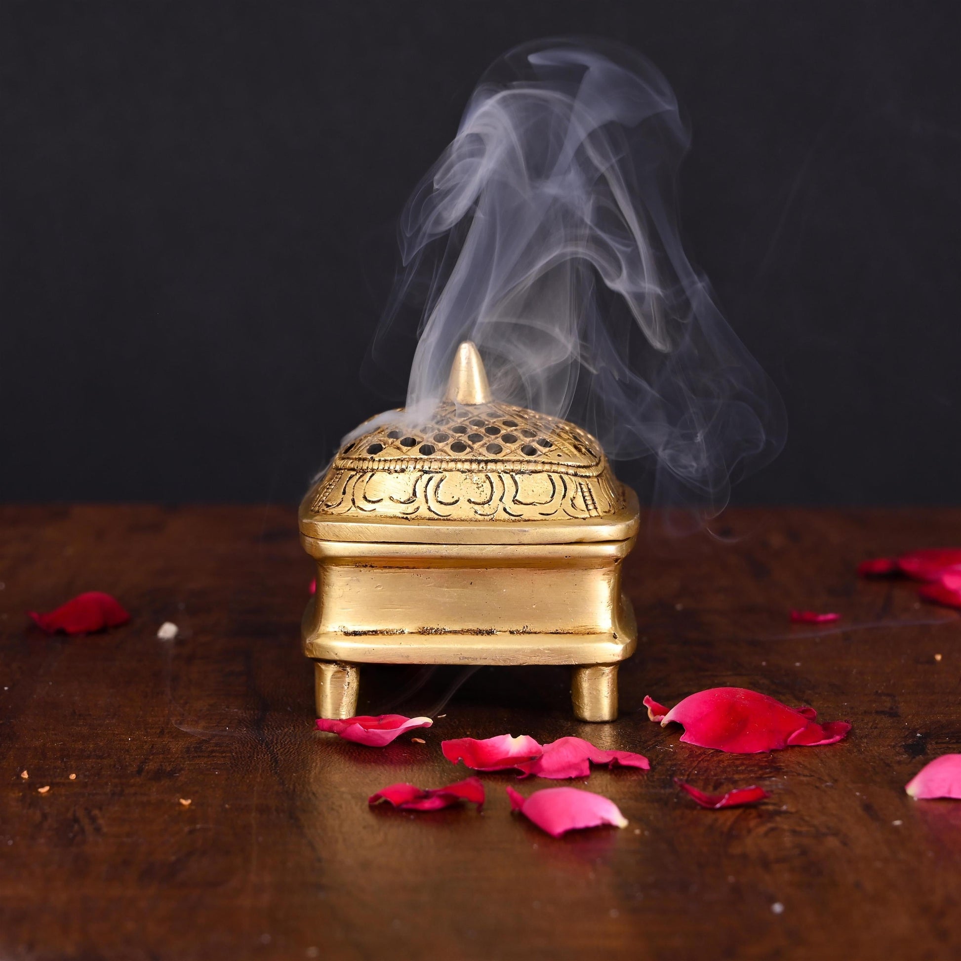 Brass Dhoop Dani & Incense Holder (2.8 Inch) - Eco-friendly - Sama Homes