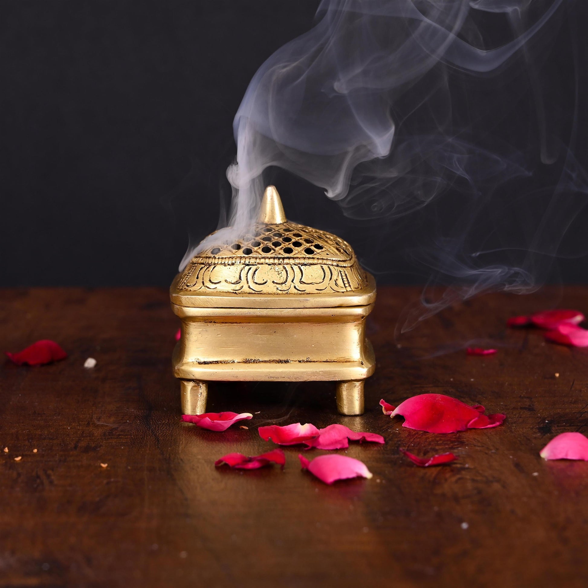 Brass Dhoop Dani & Incense Holder (2.8 Inch) - Image 4