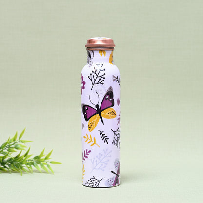 Pure Copper Butterfly Printed Water Bottle with Leak Proof Capacity 1000 ML. by SAMA Homes - Copper Bottle (View 2)