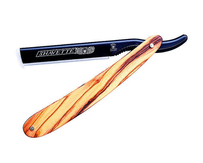 DOVO Shavette Straight Razor – Black Aluminum & Genuine Olive Wood Handle by Dovo - Straight Razor (View 2)