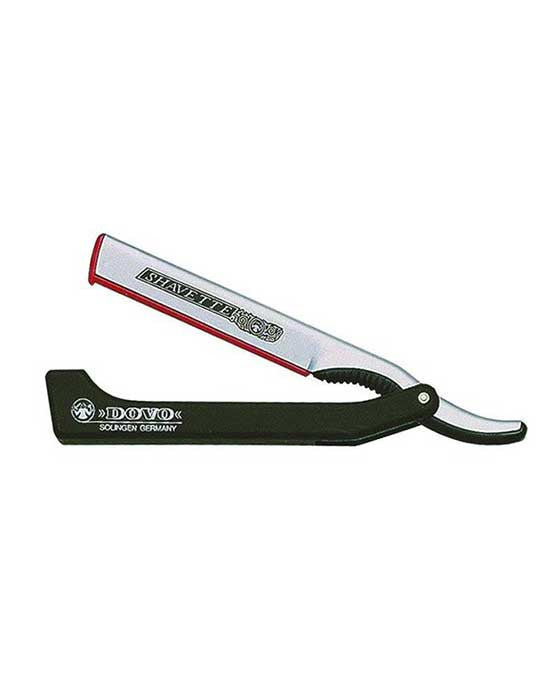 Dovo Shavette, Silver Aluminum with Black Plastic Handle