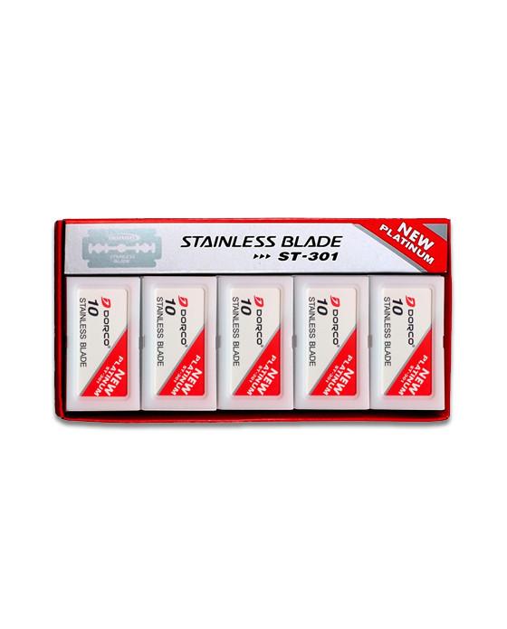 Dorco ST301 Double Edge Blades - Red Pack - 100 blades (10 packs each with 10 blades) by Dorco - Razor Blades
