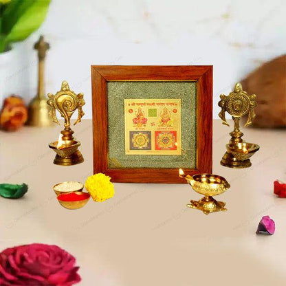 2D Yantra - Frame of Four - Shree Sampoorna Laxmi Ganesh Yantra - Pyrite Dust frame by SAMAHealing - Yantra (View 6)