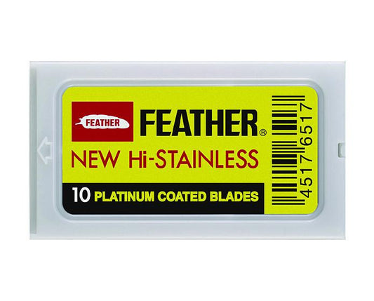 Feather Hi Stainless Double Edge Blades-Yellow Pack - 200 blades (20 packs each with 10 blades)