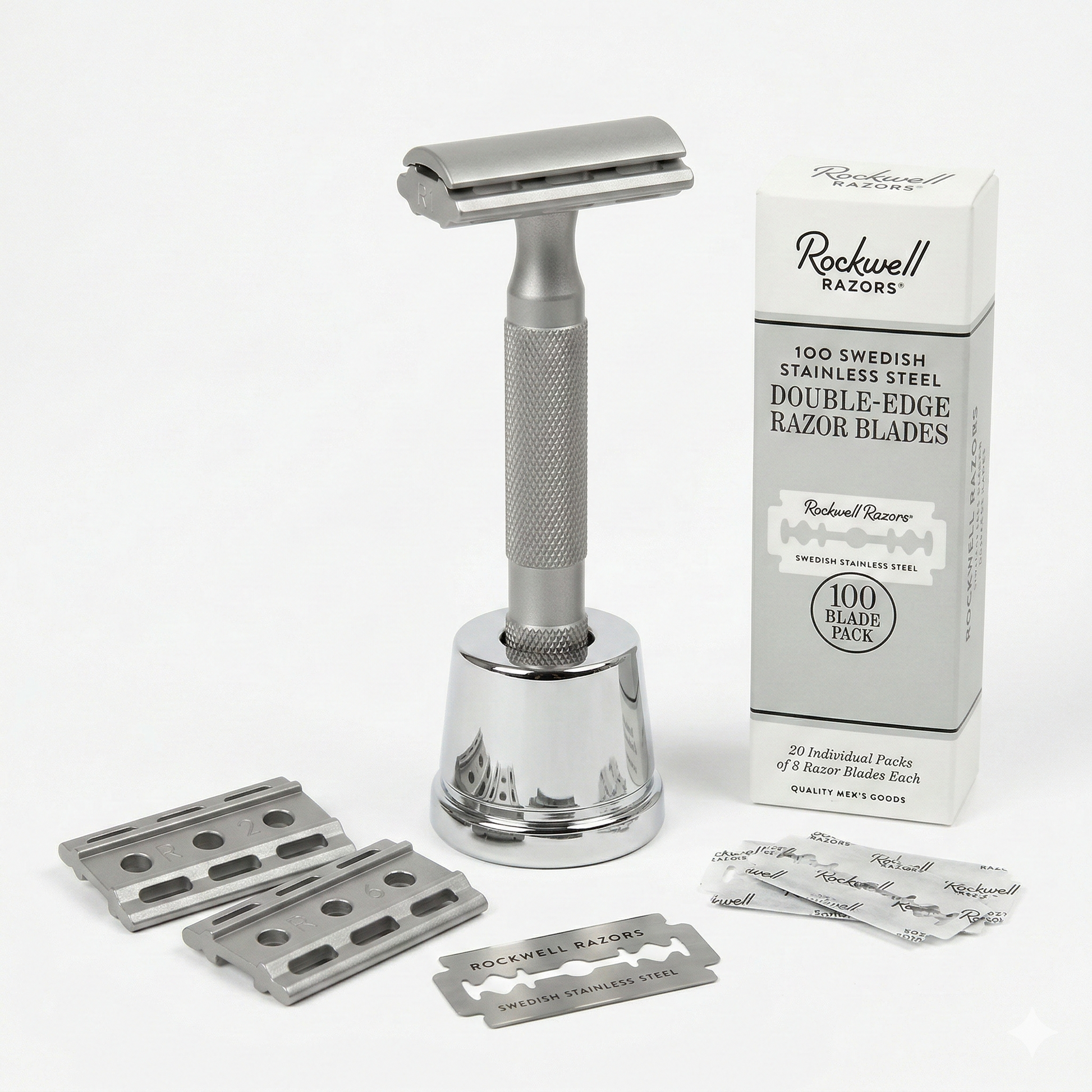 Rockwell 6S Adjustable Master Shave Bundle - Stainless Steel & Inkwell Stand - Eco-friendly - Sama Homes