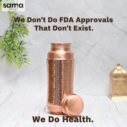 Pure Copper Jumbo Water Bottle (1300ML) | Mid-Hammered Ayurvedic Design | Handcrafted, Leak-Proof & Sustainable – Image 4