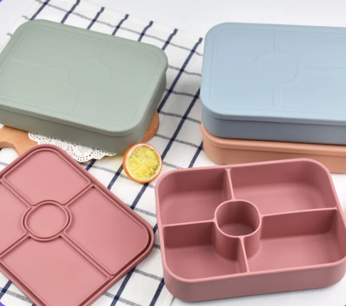 1100ml  BPA Free Microwavable Silicone Food Container Storage Heat-resistant Bento Lunch Box Colorful for Adult – Image 6