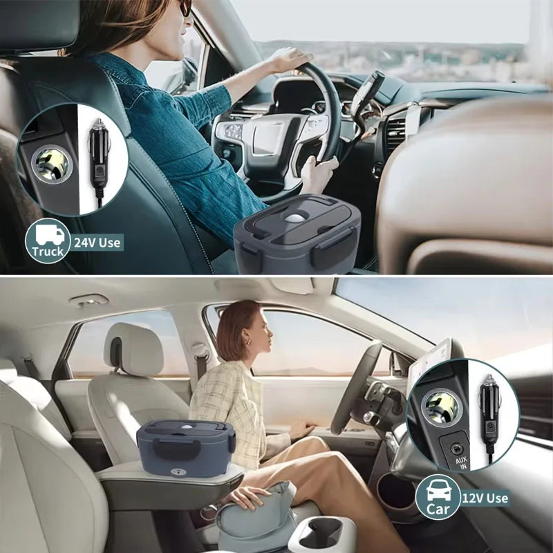 Portable Electric Lunch Box | 1.3–1.5L Stainless Steel Food Heater, Leakproof Design for Canada & Cold Climates – Image 6 - Image 7