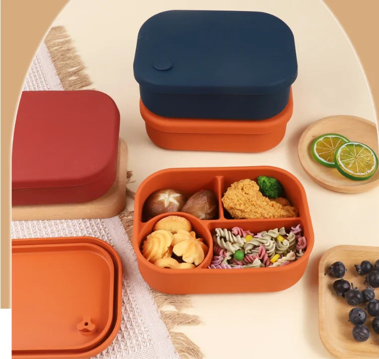 BPA Free Microwave Safe Silicone Food Container Heat-resistant Bento Lunch Box Container – Image 2 - Image 3