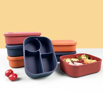 BPA Free Microwave Safe Silicone Food Container Heat-resistant Bento Lunch Box Container – Image 4