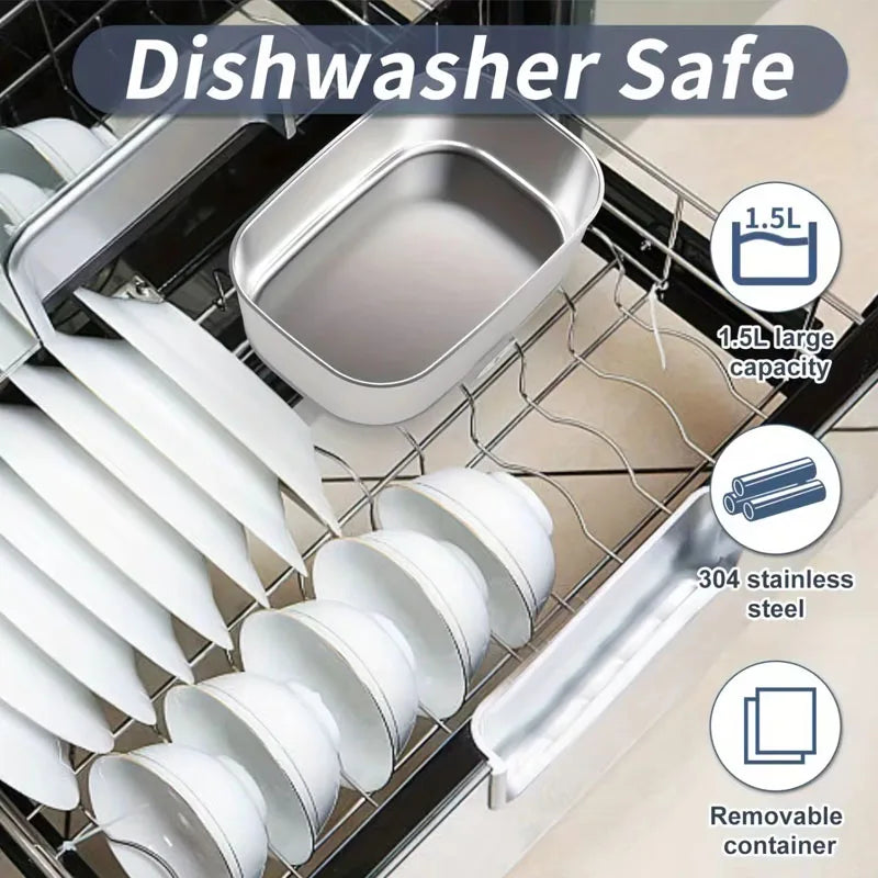 Portable Electric Lunch Box | 1.3–1.5L Stainless Steel Food Heater, Leakproof Design for Canada & Cold Climates – Image 5