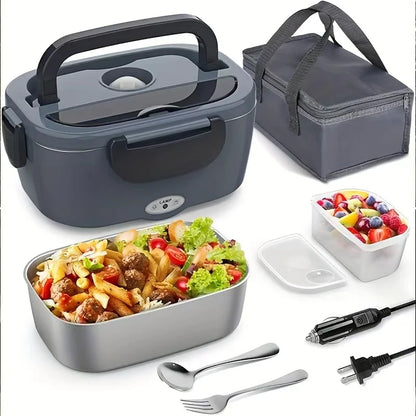 Portable Electric Lunch Box | 1.3–1.5L Stainless Steel Food Heater, Leakproof Design for Canada & Cold Climates – Sama Homes